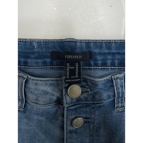 Forever21 embellished high-rise jeans with glam rhinestone fringe hem sz 30 - Picture 4 of 6